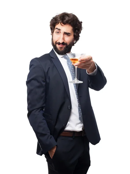 Businessman with a drink cup — Stock Photo, Image