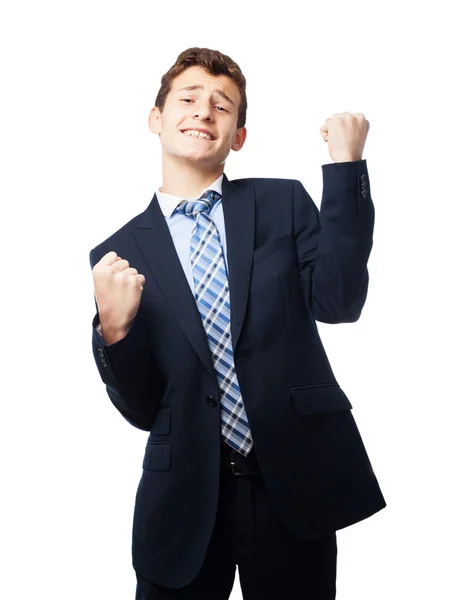 Businessman win gesture — Stock Photo, Image