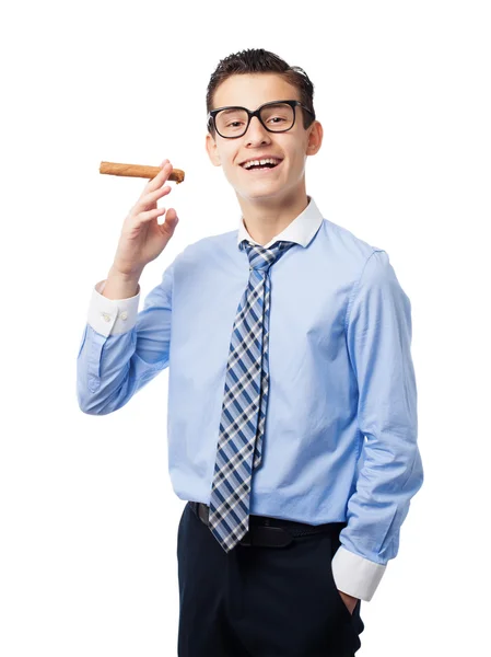 Podnikatel, kouření — Stock fotografie