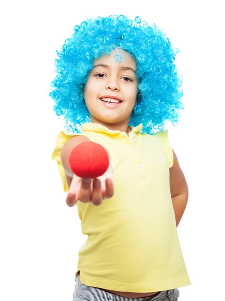 Šťastná dívka klaun — Stock fotografie