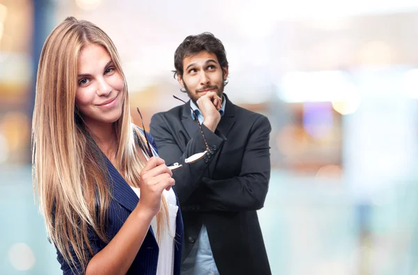 Jovem legal mulher orgulhoso conceito — Fotografia de Stock