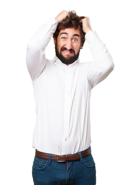 Crazy man crying — Stock Photo, Image