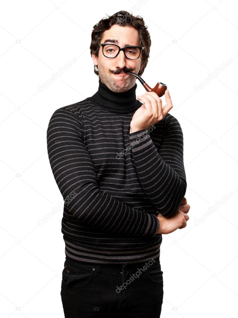 pedantic man with a pipe