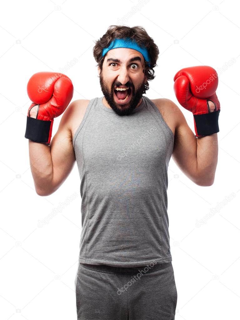 crazy man boxing
