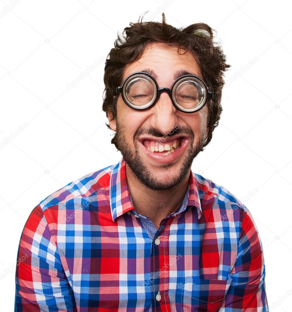 crazy man laughing — Stock Photo © kues 71095495