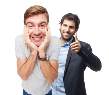 sarışın mutlu adam