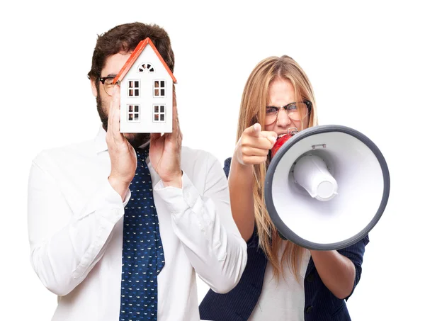 Hombre de negocios con una casa — Foto de Stock