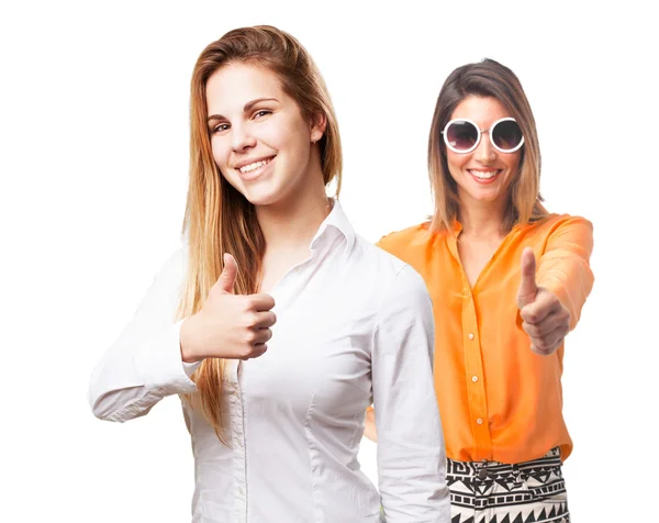 Blond woman okay sign — Stock Photo, Image