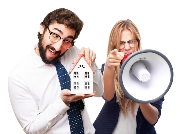 Homem de negócios com uma casa — Fotografia de Stock