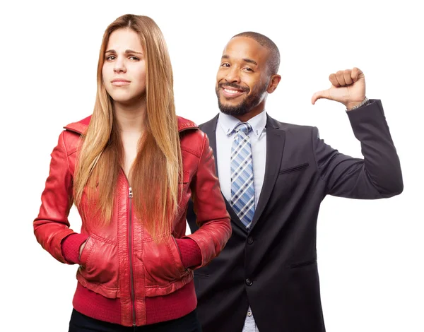 Blond confused woman — Stock Photo, Image