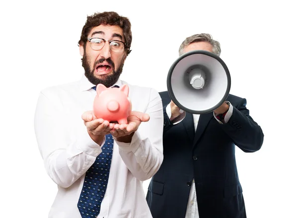 Businessman with piggy bank — Stock Photo, Image