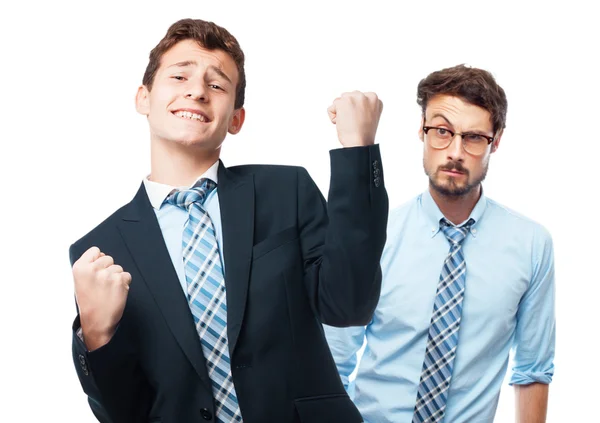 Businessman win gesture — Stock Photo, Image