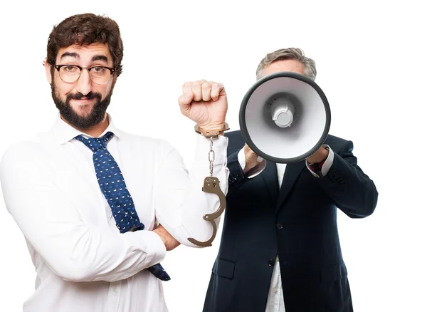 Businessman with handcuffs — Stock Photo, Image