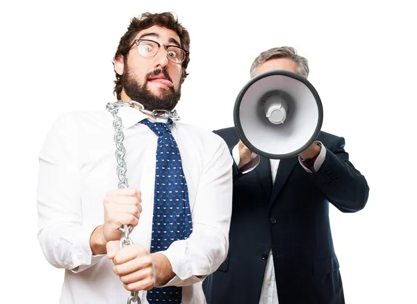 Businessman with a chain — Stock Photo, Image