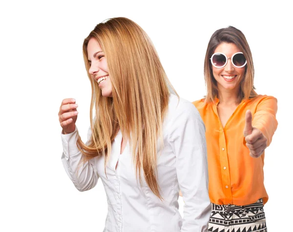 Blond woman laughing — Stock Photo, Image