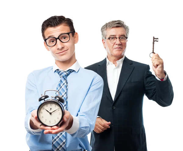 Hombre de negocios con un reloj — Foto de Stock