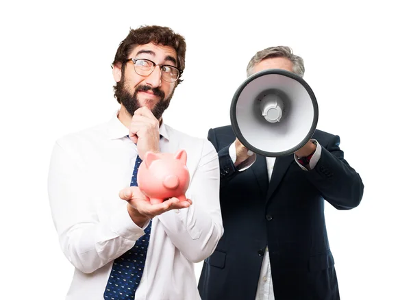 Businessman with piggy bank — Stock Photo, Image