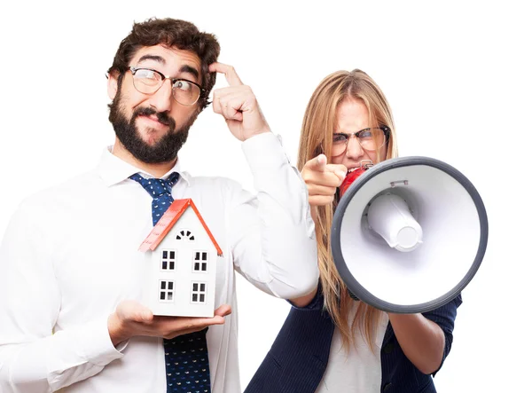 Hombre de negocios con una casa — Foto de Stock