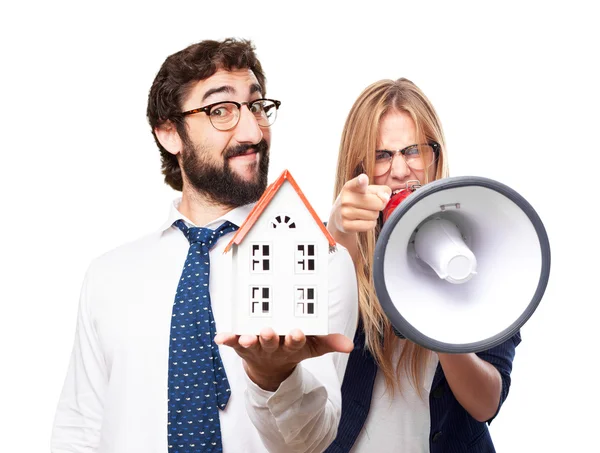 Hombre de negocios con una casa — Foto de Stock