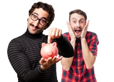 bilgiçlik taslayan bir kumbara adamla