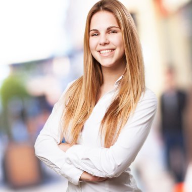 sarışın mutlu kadın