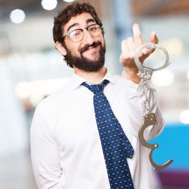 businessman with handcuffs clipart