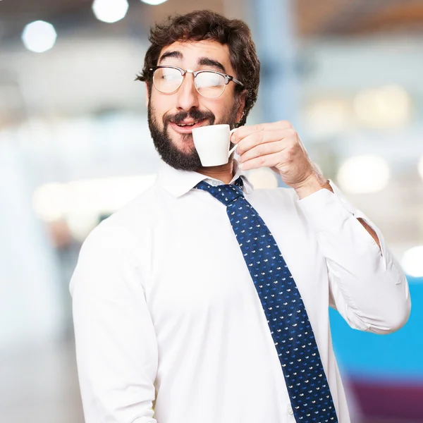 Zakenman met koffiekopje — Stockfoto