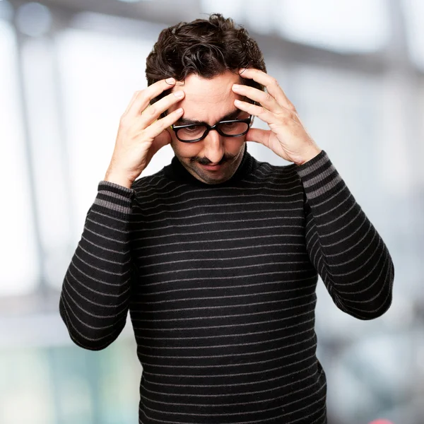 Pedantic man thinking — Stock Photo, Image