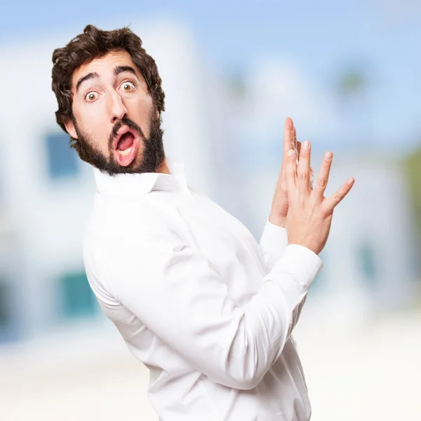 Crazy amazed man — Stock Photo, Image