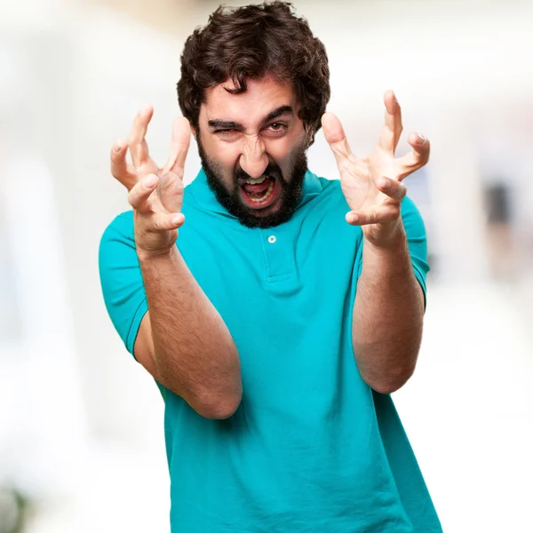 Angry bearded man — Stock Photo, Image