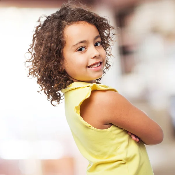 Black satisfied girl — Stock Photo, Image