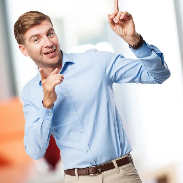 Blond man dancing — Stock Photo, Image