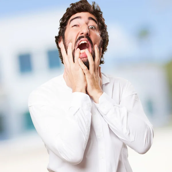 Crazy man crying — Stock Photo, Image