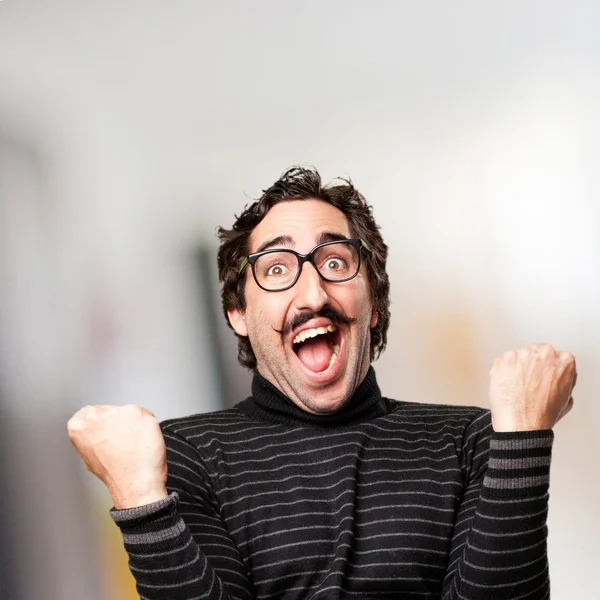 Homem pedante celebrando gesto — Fotografia de Stock