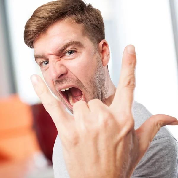 Desacuerdo hombre signo — Foto de Stock