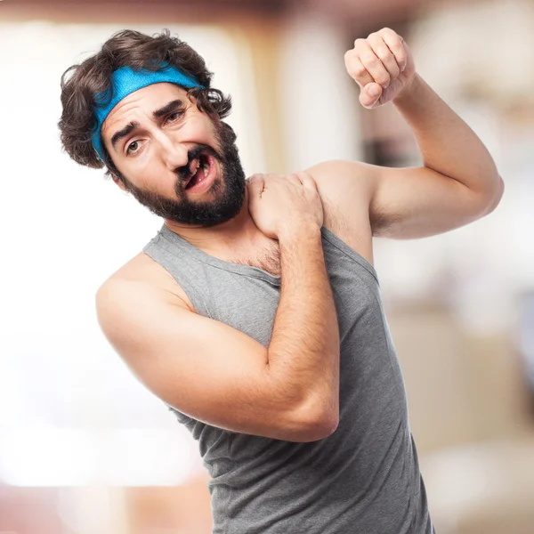 Sportsman shoulder pain — Stock Photo, Image