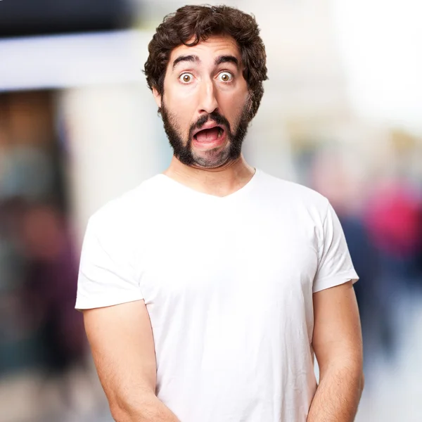 Crazy shocked man — Stock Photo, Image