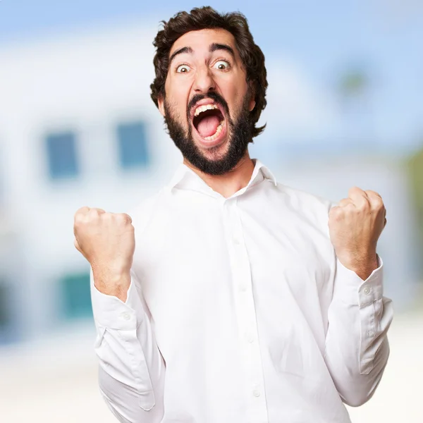 Homem celebrando gesto — Fotografia de Stock