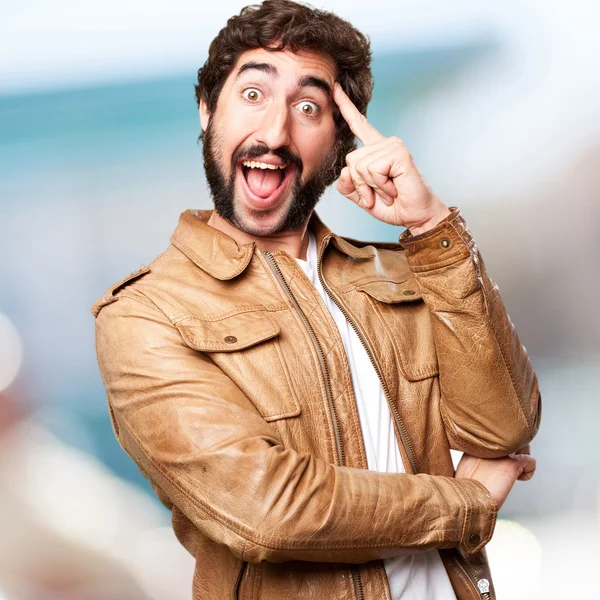 Crazy man having an idea — Stock Photo, Image