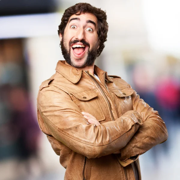 Crazy man lachen — Stockfoto