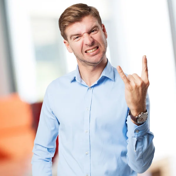 Blond man disagreement — Stock Photo, Image