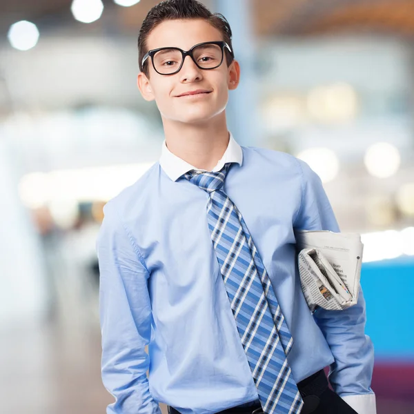 Empresario con periódico — Foto de Stock