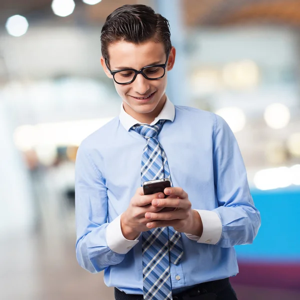 Empresario enviando un mensaje — Foto de Stock