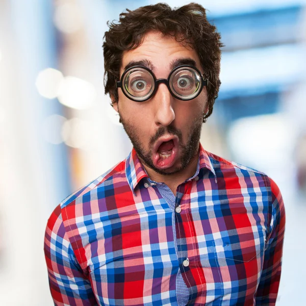 Shocked crazy man — Stock Photo, Image