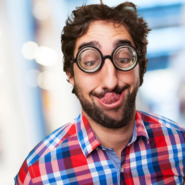 Crazy man laughing — Stock Photo, Image