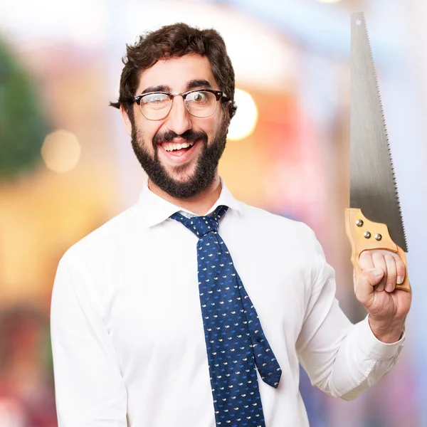 Businessman with cork board — Stock Photo, Image