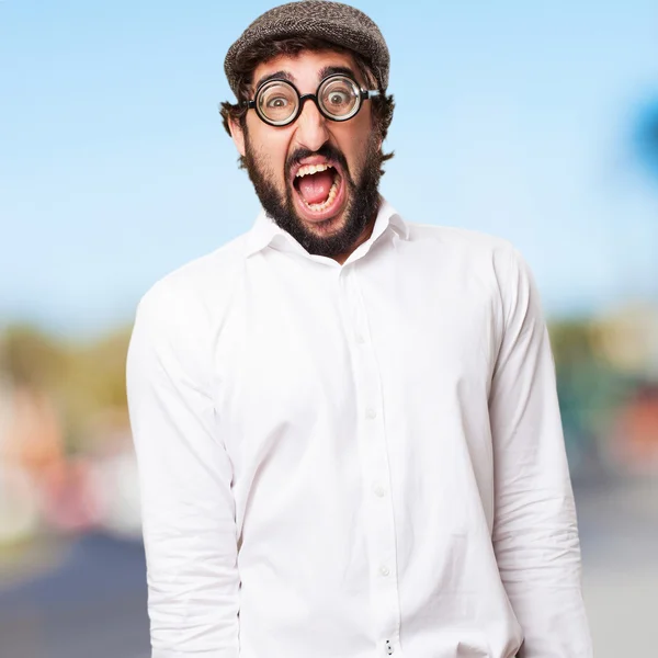 Loco tonto hombre gritando — Foto de Stock