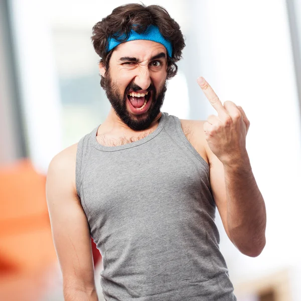 Angry sportsman — Stock Photo, Image