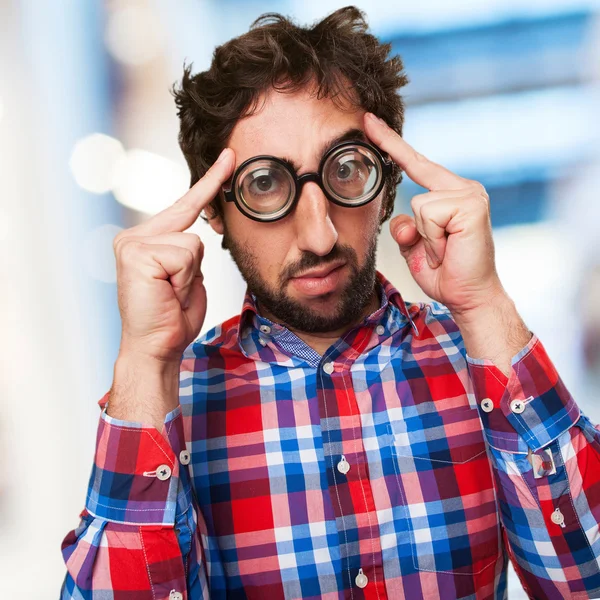 Concentrated fool man — Stock Photo, Image