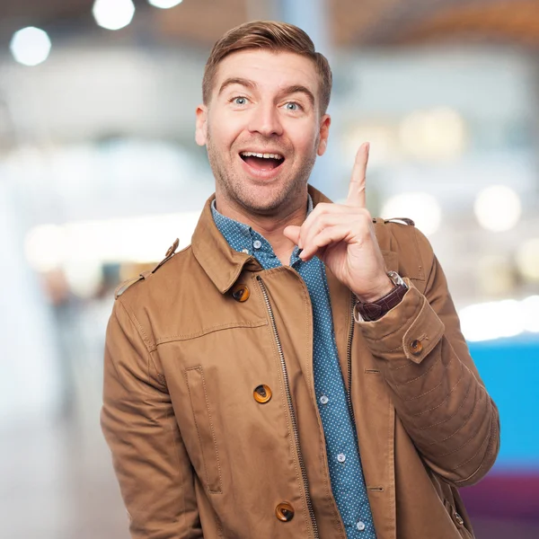 Adult man idea gesture — Stock Photo, Image